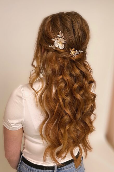 Half updo bride