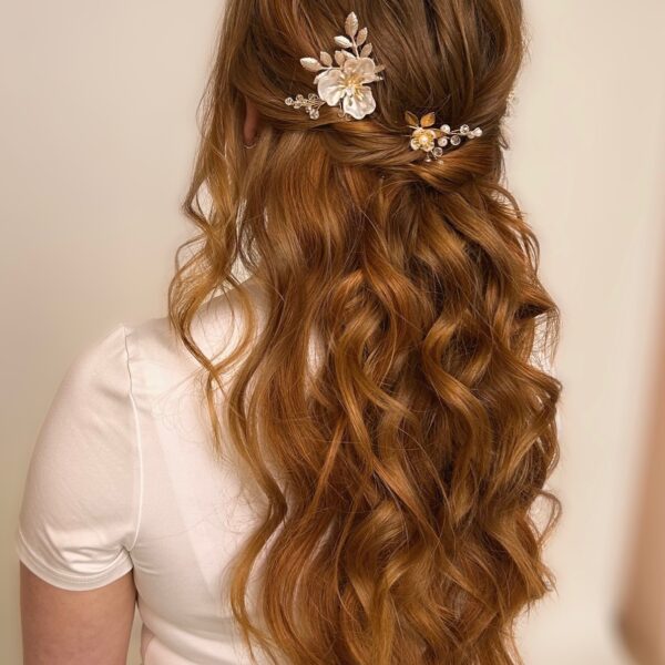 Half updo bride