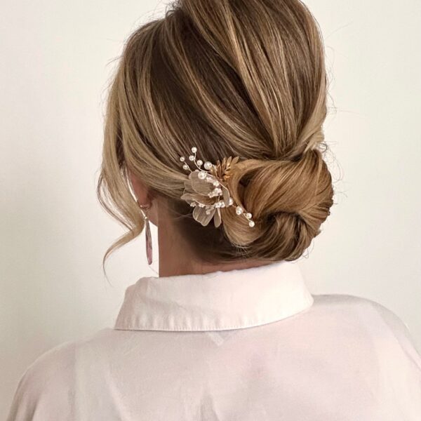 Clean updo Wedding